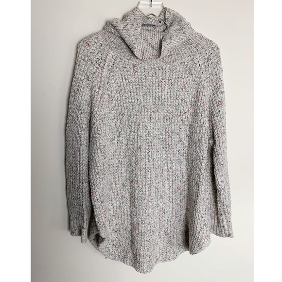 Free People Dylan Tweedy Cowl Neck Sweater Size Medium - Picture 2 of 6